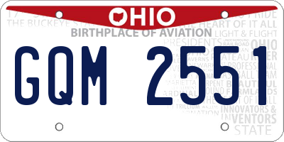 OH license plate GQM2551