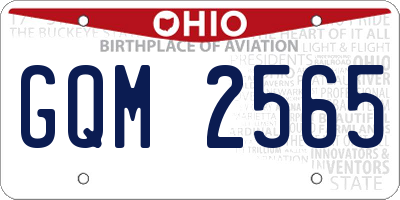 OH license plate GQM2565