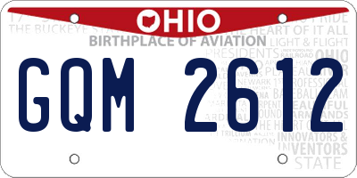 OH license plate GQM2612