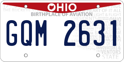 OH license plate GQM2631