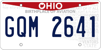 OH license plate GQM2641