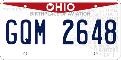 OH license plate GQM2648