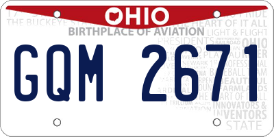 OH license plate GQM2671