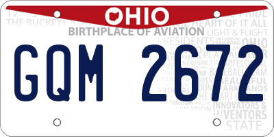 OH license plate GQM2672