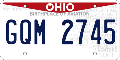 OH license plate GQM2745