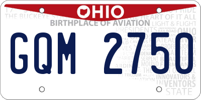 OH license plate GQM2750