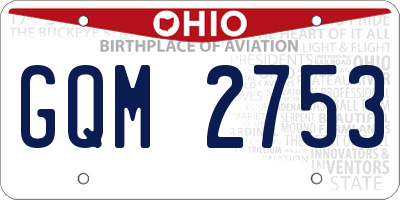 OH license plate GQM2753