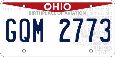 OH license plate GQM2773
