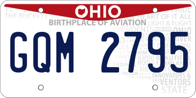 OH license plate GQM2795