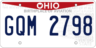 OH license plate GQM2798