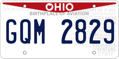 OH license plate GQM2829