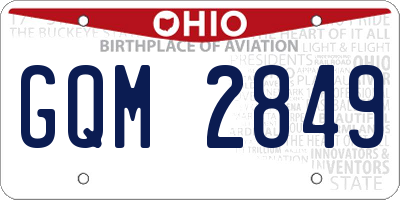 OH license plate GQM2849