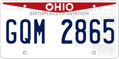 OH license plate GQM2865