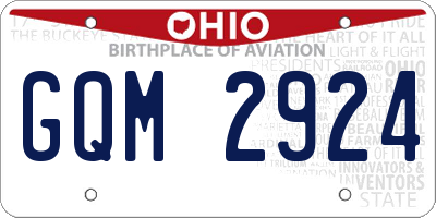 OH license plate GQM2924