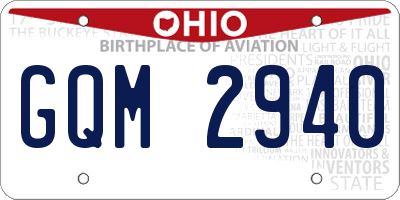 OH license plate GQM2940