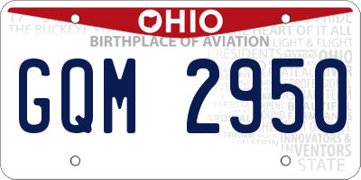 OH license plate GQM2950