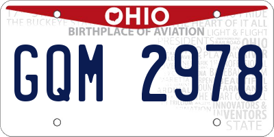 OH license plate GQM2978