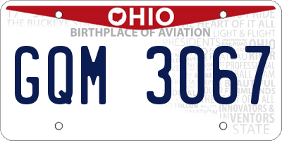 OH license plate GQM3067