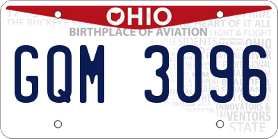 OH license plate GQM3096