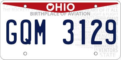 OH license plate GQM3129