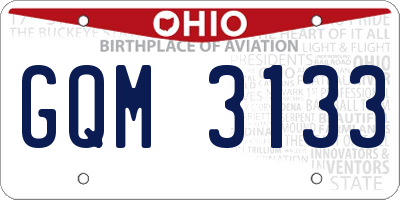 OH license plate GQM3133