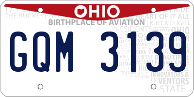 OH license plate GQM3139