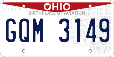 OH license plate GQM3149
