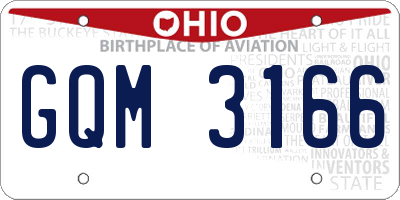 OH license plate GQM3166