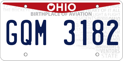 OH license plate GQM3182