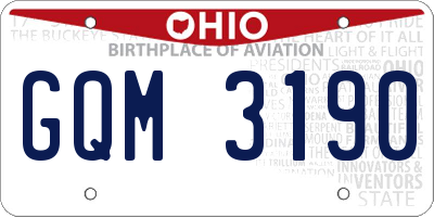 OH license plate GQM3190