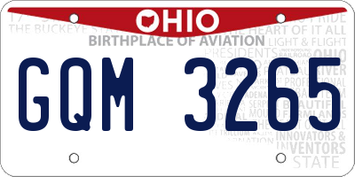 OH license plate GQM3265