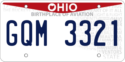 OH license plate GQM3321