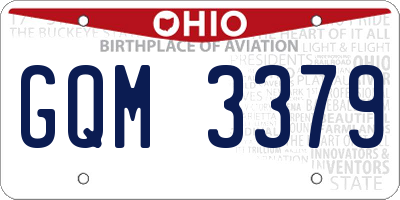 OH license plate GQM3379
