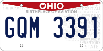 OH license plate GQM3391