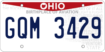 OH license plate GQM3429