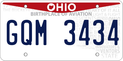 OH license plate GQM3434