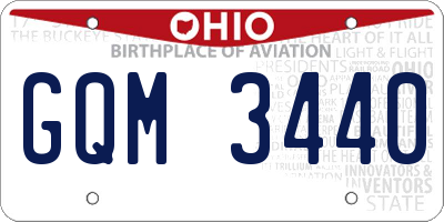 OH license plate GQM3440