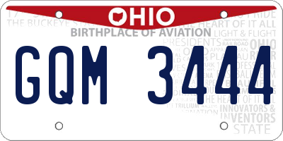 OH license plate GQM3444