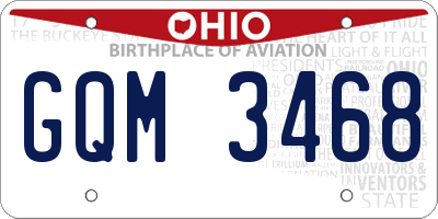 OH license plate GQM3468