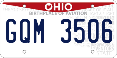 OH license plate GQM3506