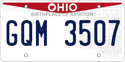OH license plate GQM3507
