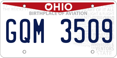 OH license plate GQM3509