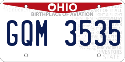 OH license plate GQM3535
