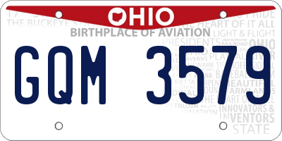 OH license plate GQM3579