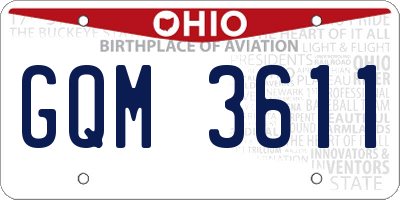 OH license plate GQM3611