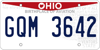 OH license plate GQM3642