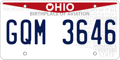 OH license plate GQM3646