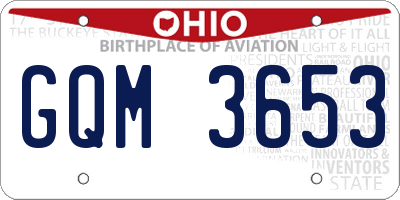 OH license plate GQM3653