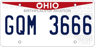 OH license plate GQM3666