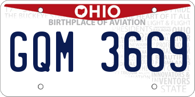 OH license plate GQM3669